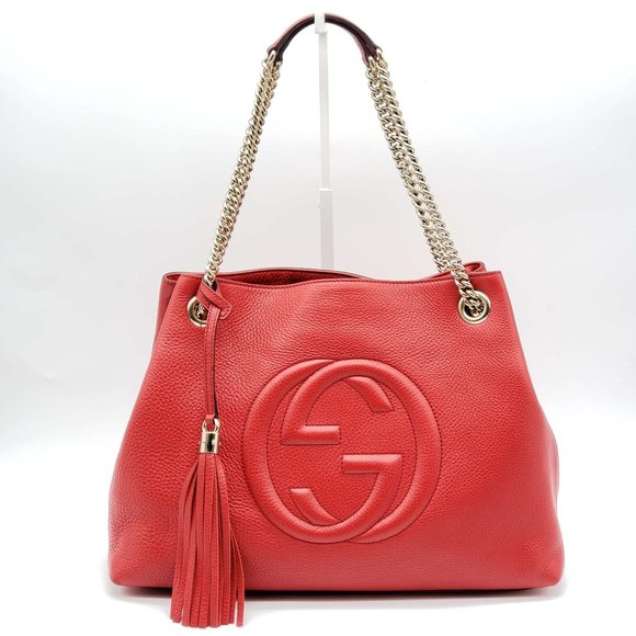 Gucci Handbags - 100% Authentic Gucci Soho Medium Red Shoulder Bag